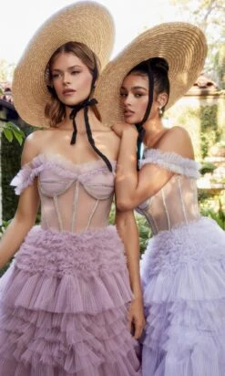 Andrea & Leo Long Formal Dress A1150 -SIMPLY DRESS SALE A1150 mauve blue 2