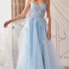Andrea & Leo Long Formal Dress A1191 -SIMPLY DRESS SALE A1191 parisblue 1