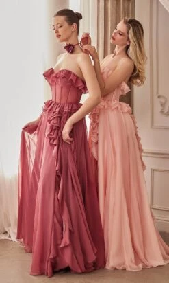 Formal Long Dress A1341 By Andrea And Leo -SIMPLY DRESS SALE A1341 blush rosewood 4