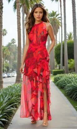 Betsy And Adam Long Formal Dress A26962