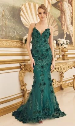 3D Floral Emerald Green Long Formal Gown C1098 9 3D Floral Emerald Green Long Formal Gown C1098 -SIMPLY DRESS SALE C1098 EMERALD 1