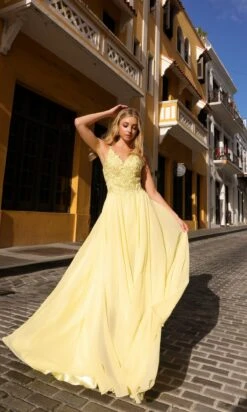 Formal Long Dress C1462 By Nox Anabel 12 Formal Long Dress C1462 By Nox Anabel -SIMPLY DRESS SALE C1462LEMON 1