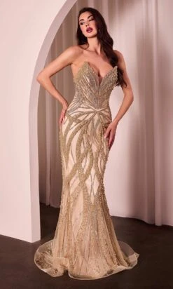 Ladivine Long Formal Dress CC0688 -SIMPLY DRESS SALE CC0688 GOLD FRONT long prom dresses