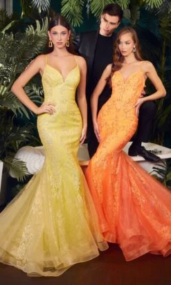 Long Formal Dress CC2279 By Ladivine -SIMPLY DRESS SALE CC2279 orange yellow 2
