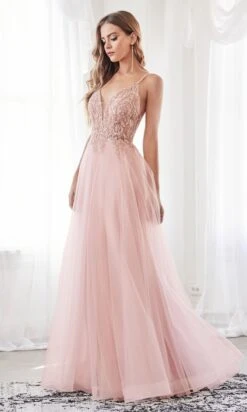 Ladivine Long Formal Dress CD0154 -SIMPLY DRESS SALE CD0154 blush