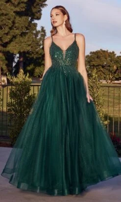 Ladivine Long Formal Dress CD0154 -SIMPLY DRESS SALE CD0154 emerald 1