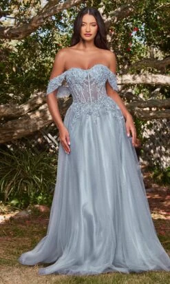 Long Formal Dress CD0198 By Ladivine -SIMPLY DRESS SALE CD0198 SMOKYBLUE