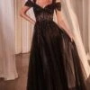 Ladivine Long Formal Dress CD0237 -SIMPLY DRESS SALE CD0237 BLACKNUDE