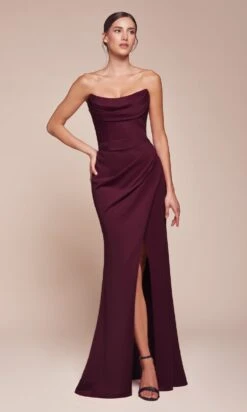 Ladivine Long Formal Dress CD355 -SIMPLY DRESS SALE CD355 WINE