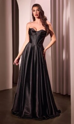 Ladivine Long Formal Dress CD378 -SIMPLY DRESS SALE CD378 black FRONT