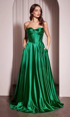 Ladivine Long Formal Dress CD378 -SIMPLY DRESS SALE CD378 emerald