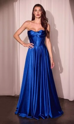 Ladivine Long Formal Dress CD378 -SIMPLY DRESS SALE CD378 royal FRONT