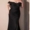 Ladivine Long Formal Dress CD790C -SIMPLY DRESS SALE CD790C BLACK FRONT long prom dresses