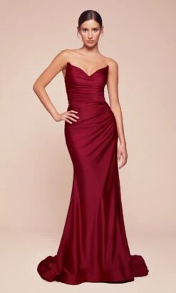 Ladivine Long Formal Dress CD791 33 Ladivine Long Formal Dress CD791 -SIMPLY DRESS SALE CD791 BURGUNDY FRONT long prom dresses