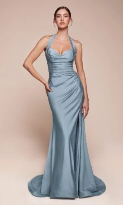 Ladivine Long Formal Dress CD796 -SIMPLY DRESS SALE CD796 DUSTYBLUE 1