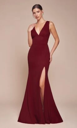 Ladivine Long Formal Dress CH395 -SIMPLY DRESS SALE CH395 BURGUNDY