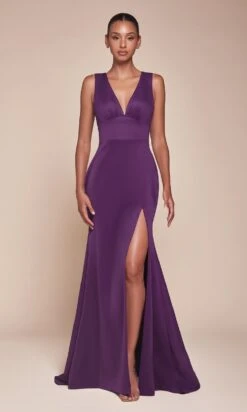 Ladivine Long Formal Dress CH395 -SIMPLY DRESS SALE CH395 EGGPLANT