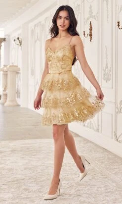 Ladivine Short Party Dress Kv1090 -SIMPLY DRESS SALE KV1090 gold 3ab4aa79 70ef 425c 9032 c08e05bbac9a