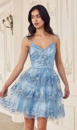 Ladivine Short Party Dress Kv1090 -SIMPLY DRESS SALE KV1090 ltblue