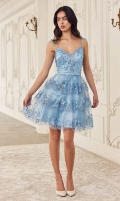 Ladivine Short Party Dress Kv1090 -SIMPLY DRESS SALE KV1090 ltblue bf02c447 6a4e 4b69 b728 4a0ed5826ec9