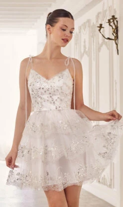 Ladivine Short Party Dress Kv1090 -SIMPLY DRESS SALE KV1090 offwhite