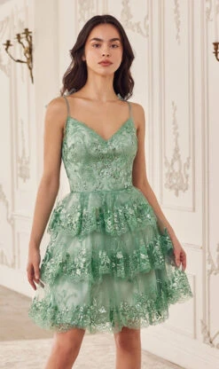 Ladivine Short Party Dress Kv1090 -SIMPLY DRESS SALE KV1090 sage