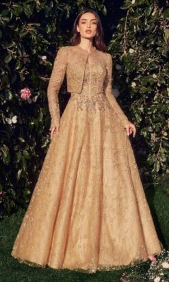 Andrea And Leo Long Formal Dress MA104 -SIMPLY DRESS SALE MA104 GOLD long prom dresses