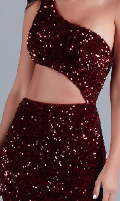 Dark Red Sequin Prom Dress With Side Cut-Out -SIMPLY DRESS SALE PY6003 7 crop