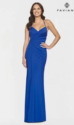 Lace-Up-Back Faviana Hot Pink Long Prom Dress -SIMPLY DRESS SALE S10644 ROYAL FRONT