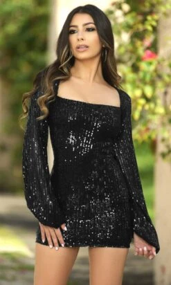 Sylvia By Velvi Long-Sleeve Sequin Mini Dress -SIMPLY DRESS SALE Sylvia 19