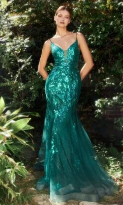 Andrea & Leo Long Formal Dress A1118 -SIMPLY DRESS SALE a1118 emerald