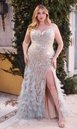 Long Plus-Size Formal Dress A1229C By Andrea And Leo -SIMPLY DRESS SALE a1229c silvernude