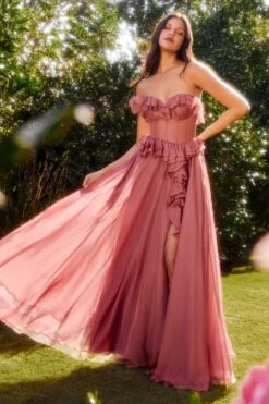 Formal Long Dress A1341 By Andrea And Leo -SIMPLY DRESS SALE a1341 rosewood