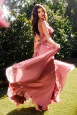 Formal Long Dress A1341 By Andrea And Leo -SIMPLY DRESS SALE a1341 rosewood 2