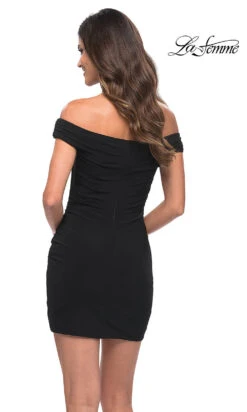La Femme Off-Shoulder Sexy Short Cocktail Dress -SIMPLY DRESS SALE black dress LF 21 30115 b