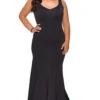 Simple La Femme Long Formal Plus-Size Mermaid Gown -SIMPLY DRESS SALE black dress LF 21 P28975 a
