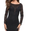 La Femme Long-Sleeve Short Black Homecoming Dress -SIMPLY DRESS SALE black dress LF 22 30857 a