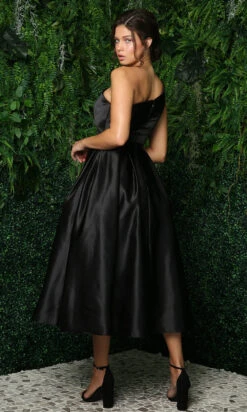 One-Shoulder Midi Semi-Formal Dress -SIMPLY DRESS SALE black dress NA 22 JE931 b