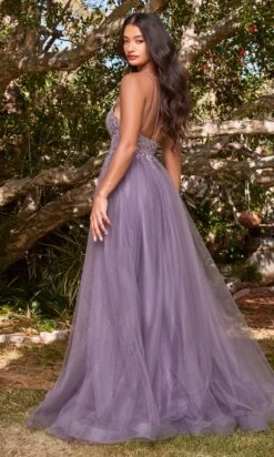 Ladivine Long Formal Dress CD0154 -SIMPLY DRESS SALE cd0154 englishviolet 1