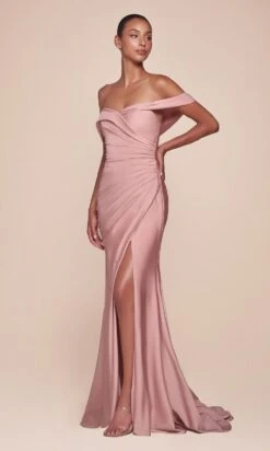 Ladivine Long Formal Dress CD790 -SIMPLY DRESS SALE cd790 dusty rose