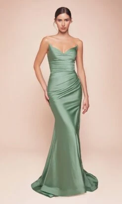 Ladivine Long Formal Dress CD791 22 Ladivine Long Formal Dress CD791 -SIMPLY DRESS SALE cd791 dark sage front