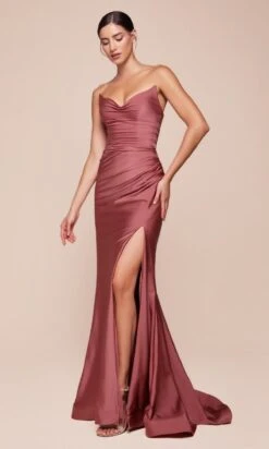 Ladivine Long Formal Dress CD791 30 Ladivine Long Formal Dress CD791 -SIMPLY DRESS SALE cd791 sienna rose front