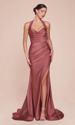 Ladivine Long Formal Dress CD796 -SIMPLY DRESS SALE cd796 sienna rose front