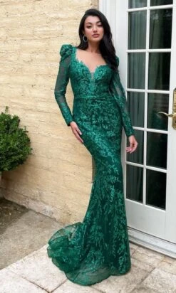 Ladivine Long Formal Dress Cd989 -SIMPLY DRESS SALE cd989 emerald 1