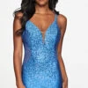 Backless Beaded Short Faviana Homecoming Dress -SIMPLY DRESS SALE coastal bl dress FA 21 S10623 a