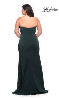 La Femme Long Strapless Plus-Size Formal Gown -SIMPLY DRESS SALE dark emera dress LF 22 P29664 b