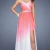 La Femme Strapless Ombre High-Low Prom Dress -SIMPLY DRESS SALE electric p dress LF 20028 b