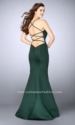 La Femme Open Back Long Prom Dress -SIMPLY DRESS SALE forest gre dress LF 24374 b