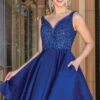 Short Prom Dress With Sequin-Embellished Bodice -SIMPLY DRESS SALE navy dress DQ 21 3270 a