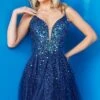 JVN By Jovani Navy Blue Glitter Homecoming Dress -SIMPLY DRESS SALE navy dress JO JVN 22 JVN22541 a